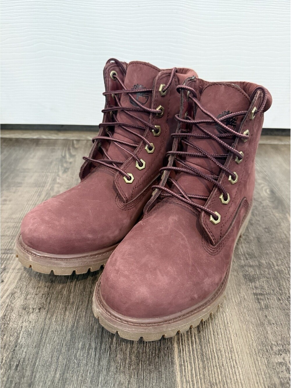 Timberland Women's Premium 6" Nubuck Boots Burgundy Maroon Sz 7.5 Waterproof